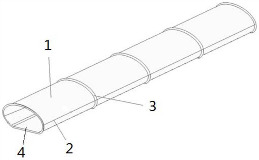 A cooling section flat pipe and preparation method for the platinum channel for the substrate glass production process