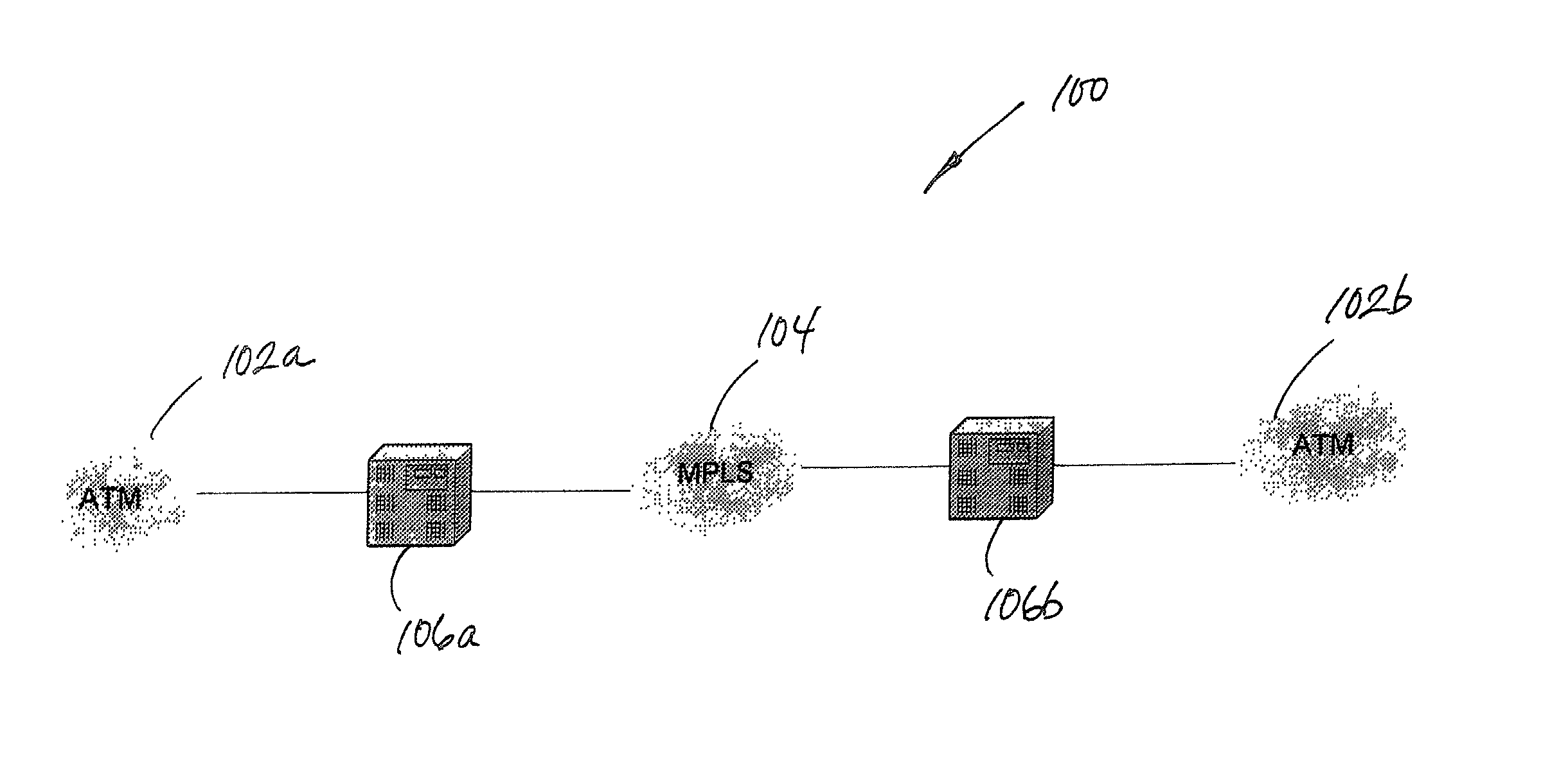 Method and system for mediating traffic between an asynchronous transfer mode (ATM) network and an adjacent network