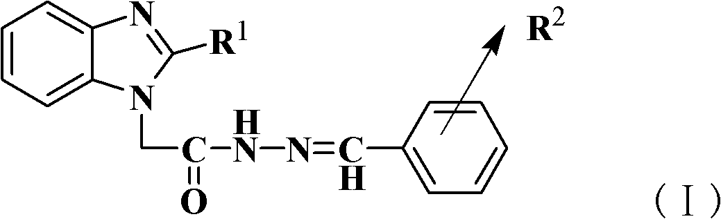 2-alkyl-benzimidazole-1-acetyl hydrazone and its application