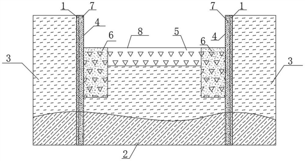 Soft soil foundation pit bottom on-site solidification method and soft soil foundation pit bottom solidification structure