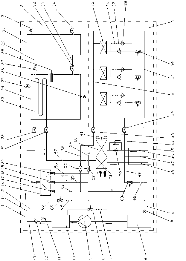 Energy-saving heat pump hot water air conditioner and working method thereof