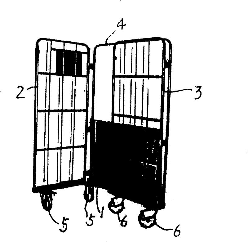 Folding type trolley and folding method thereof