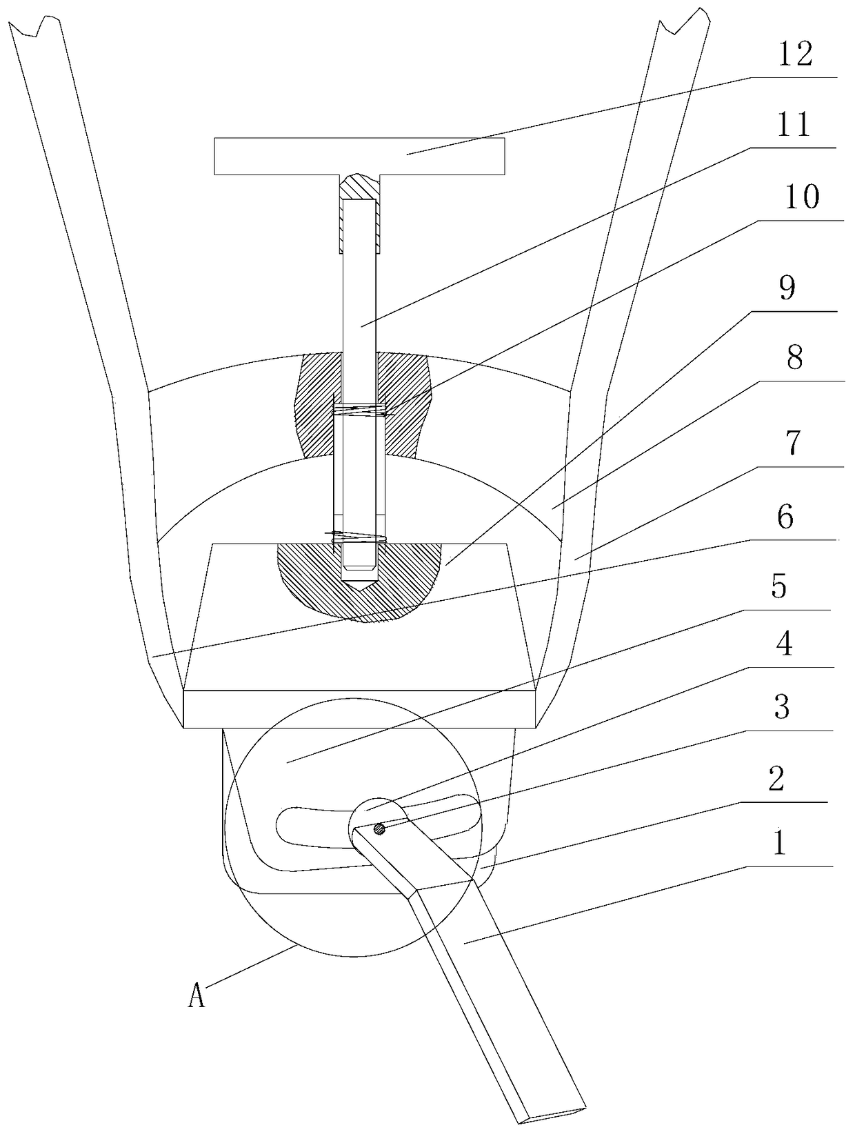 Pitch left and right adjustment device for armrest of rotary tiller