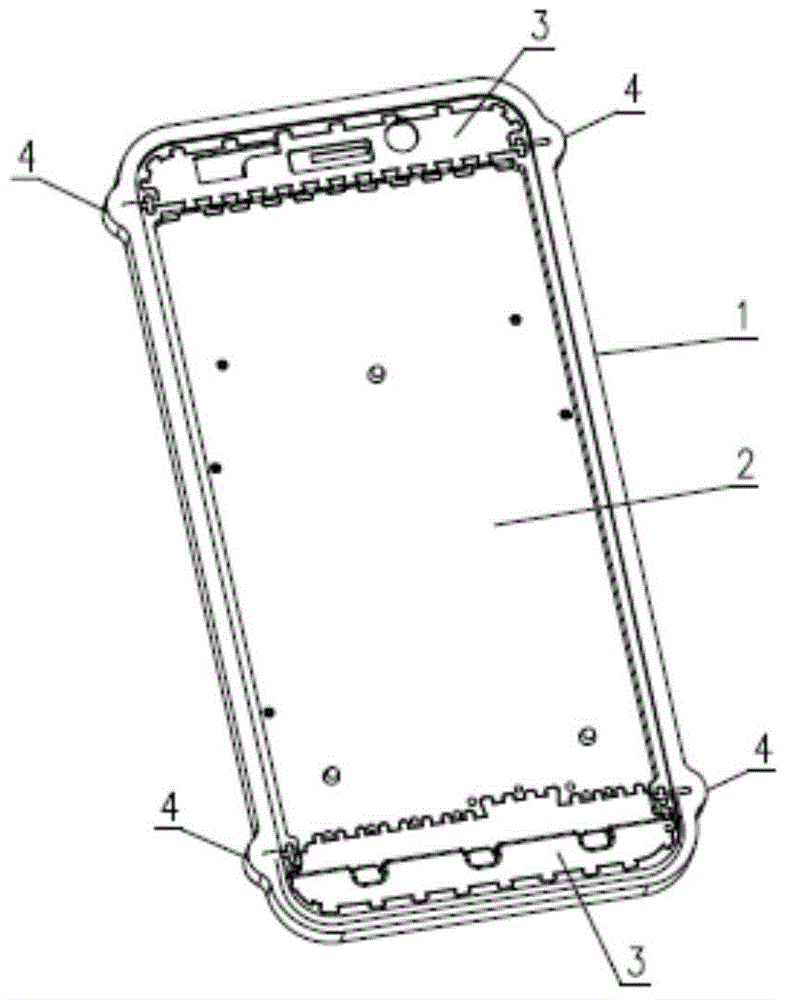 Metal mobile phone frame and production method thereof
