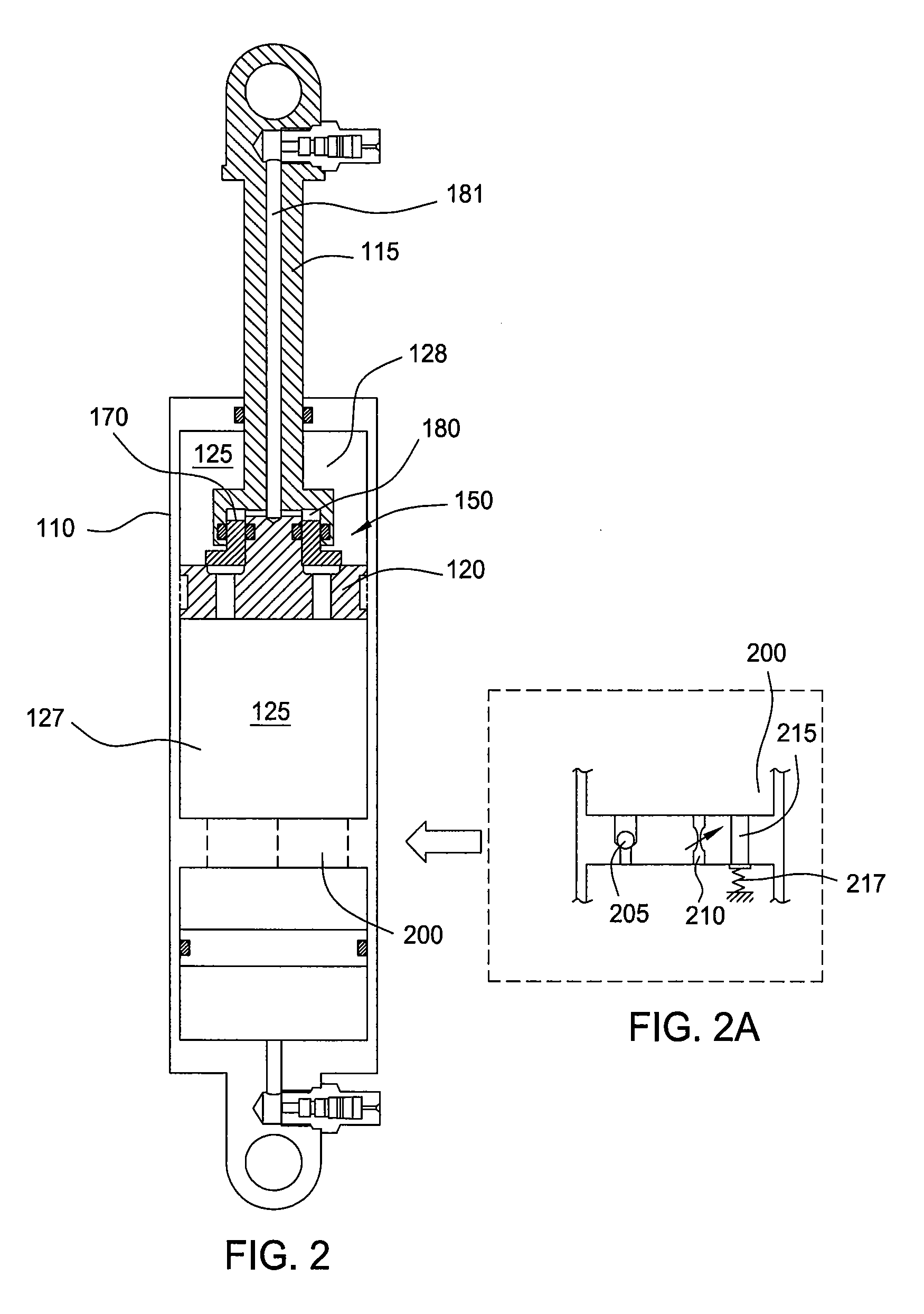 Methods and apparatus for combined variable damping and variable spring rate suspension