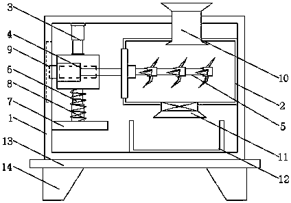 Straw smashing device for agricultural production