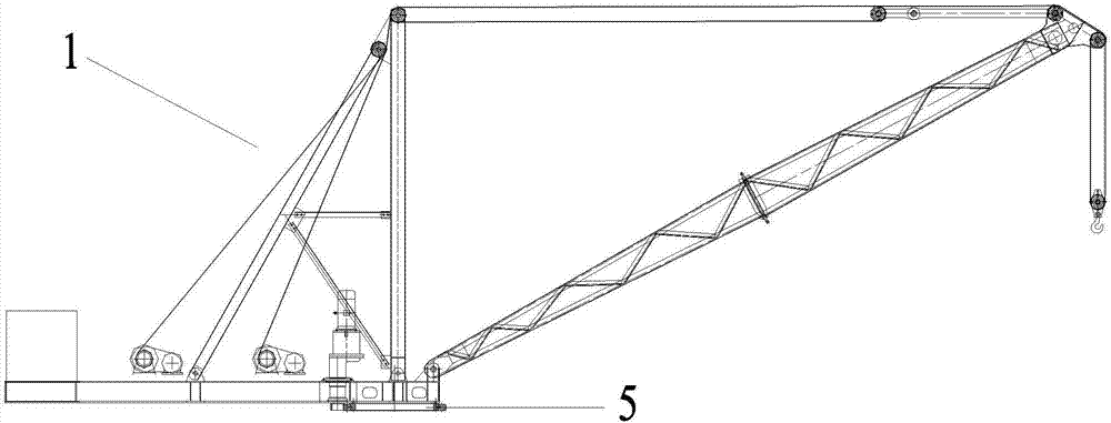 Combined-type hanging basket with full-rotation crane and construction method of combined-type hanging basket