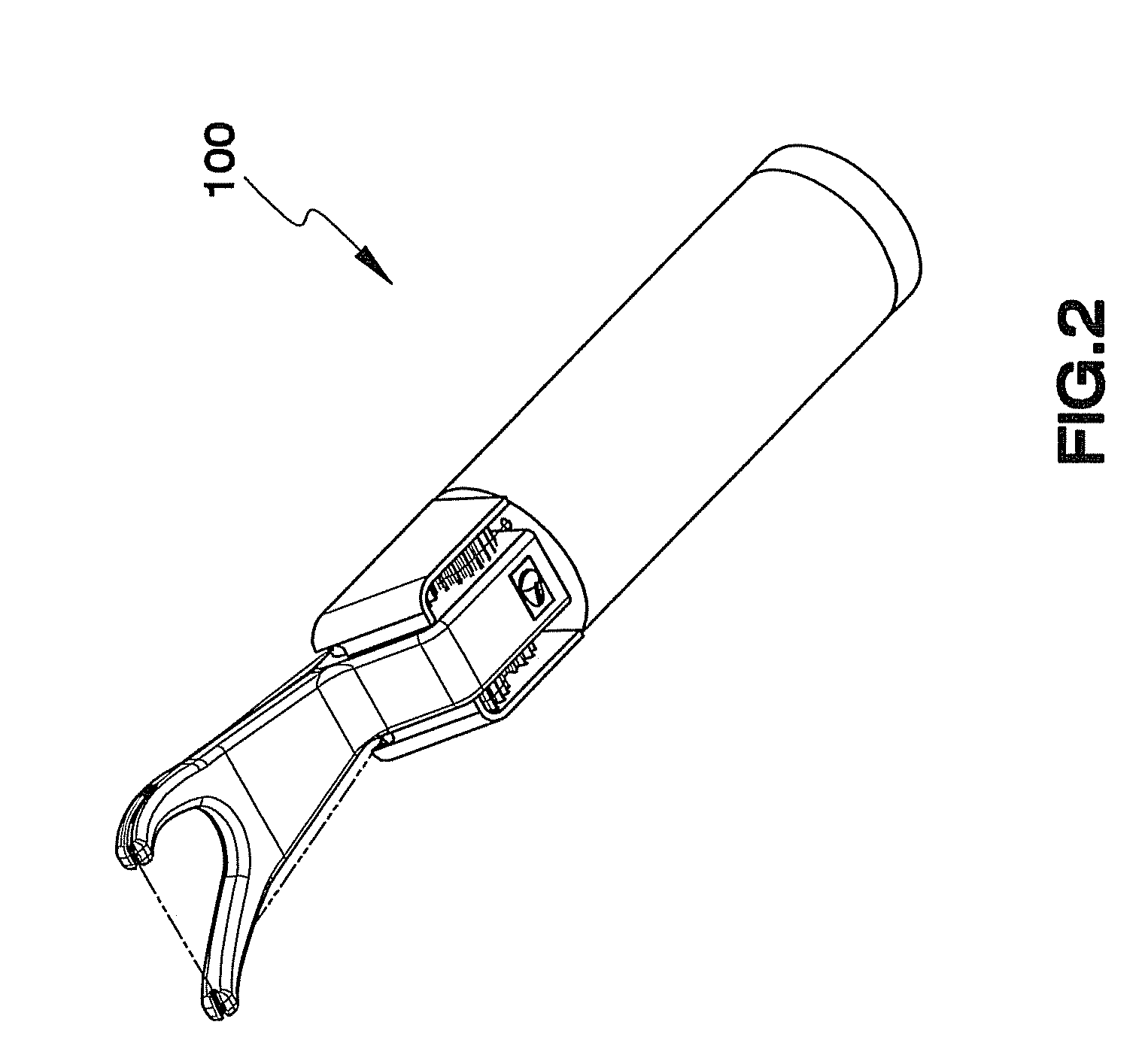 Flossing device with internal floss feed