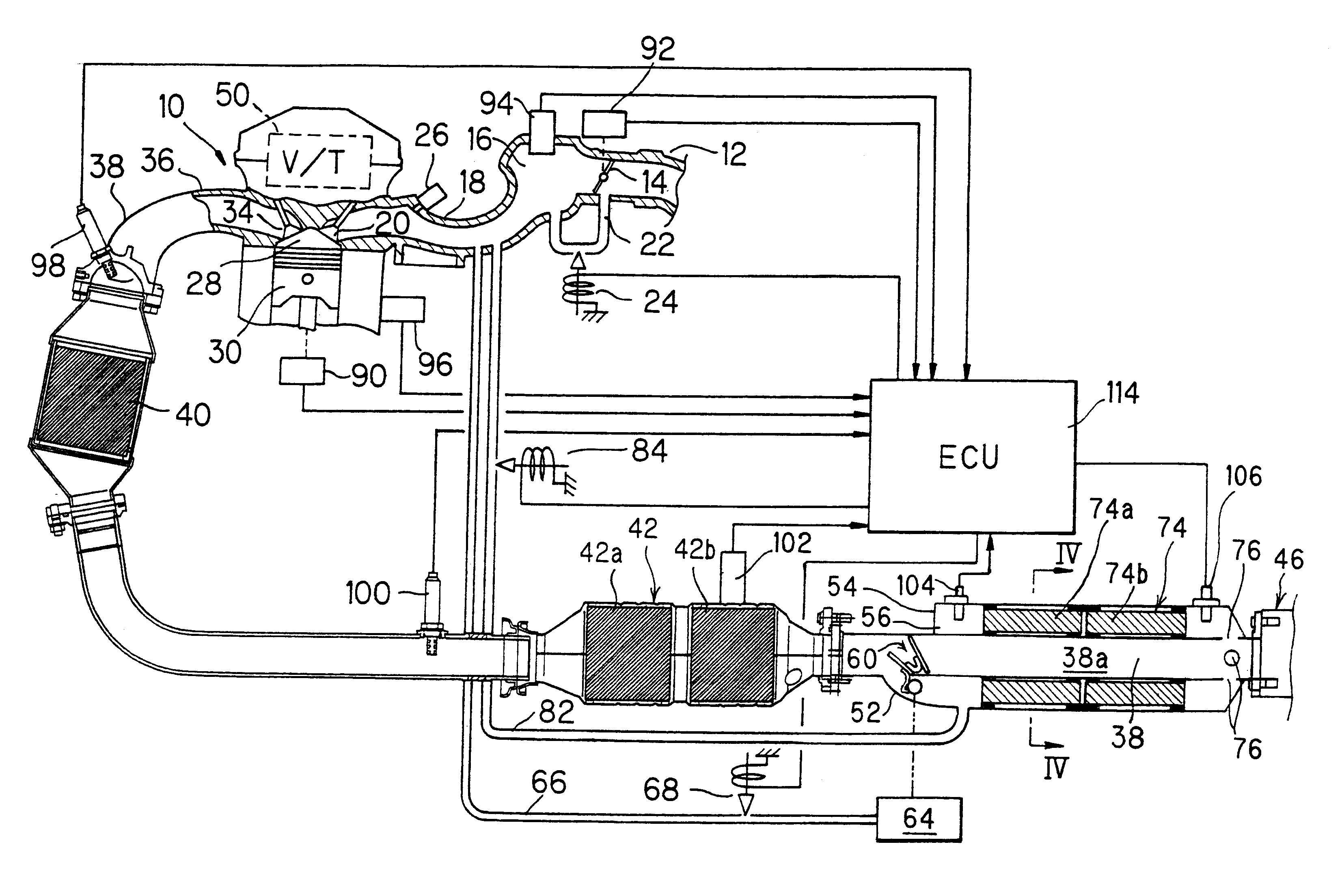 Exhaust switch-over valve malfunction detection system of internal combustion engine