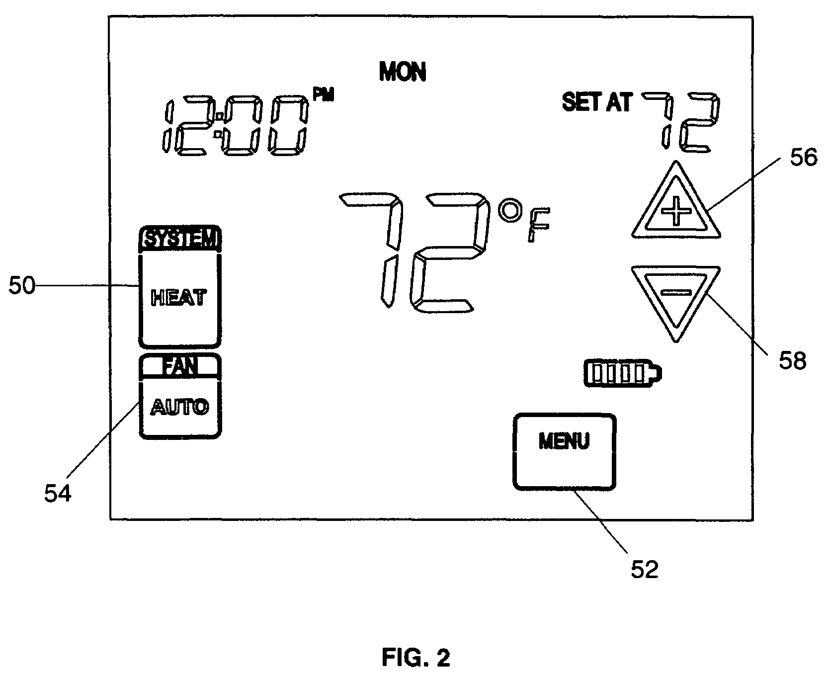 Thermostat with touch membrane feature