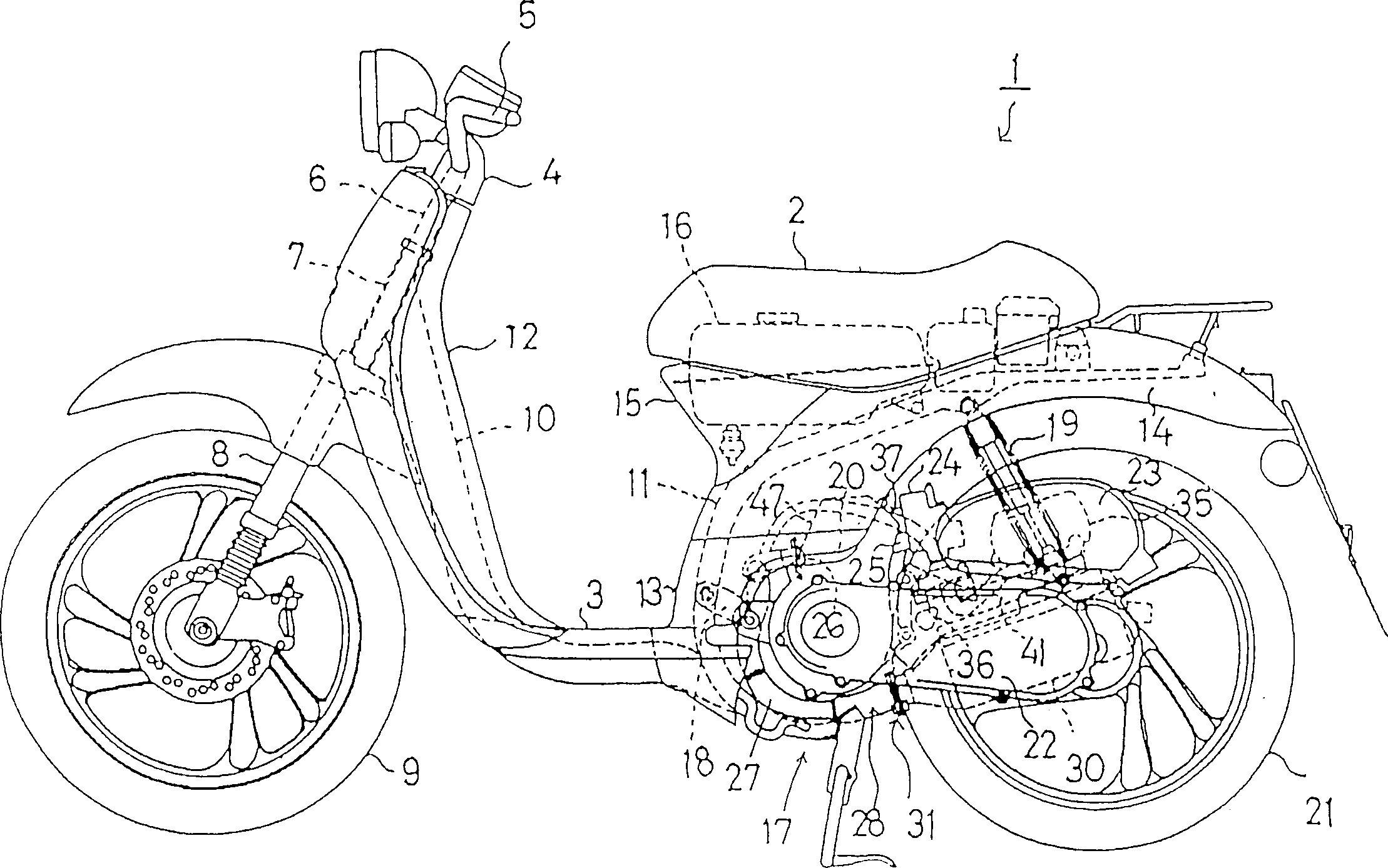 Device for supplying secondary air to exhausting system of small size motor bicycle
