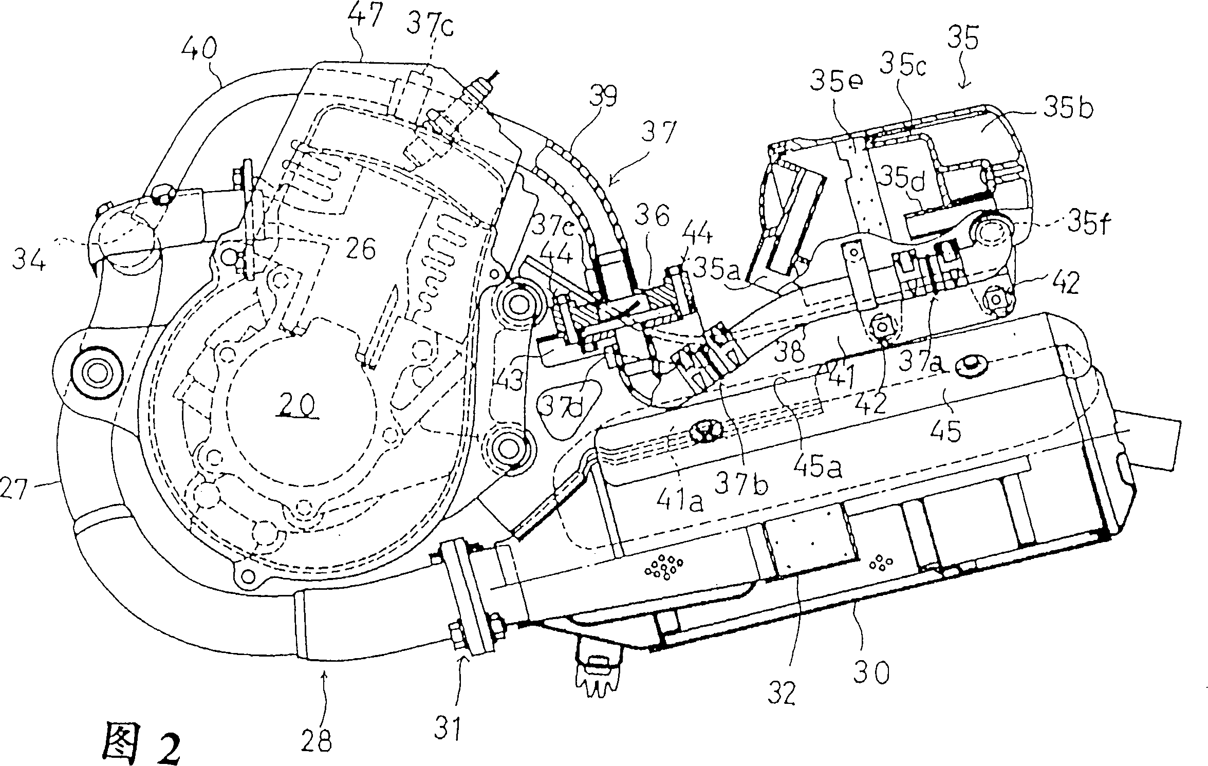 Device for supplying secondary air to exhausting system of small size motor bicycle