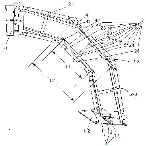Curve telescopic mechanical arm