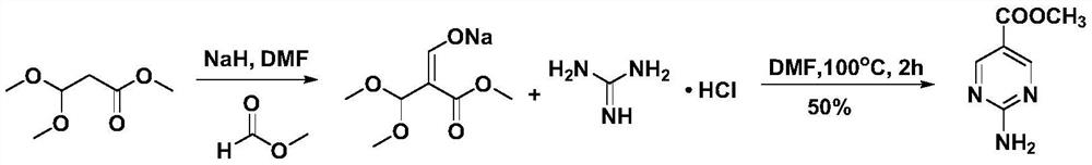 A kind of convenient preparation method of 2-aminopyrimidine-5-carboxylate