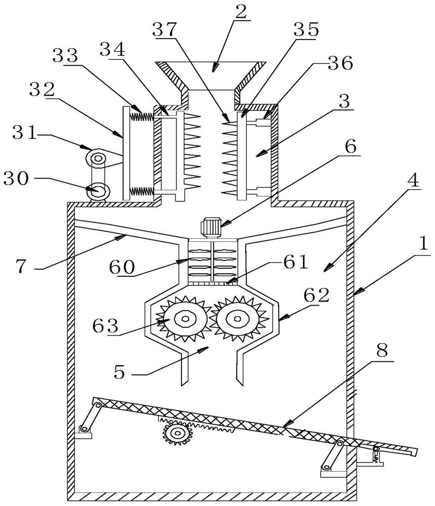 Crushing device and crushing method for waste PP materials