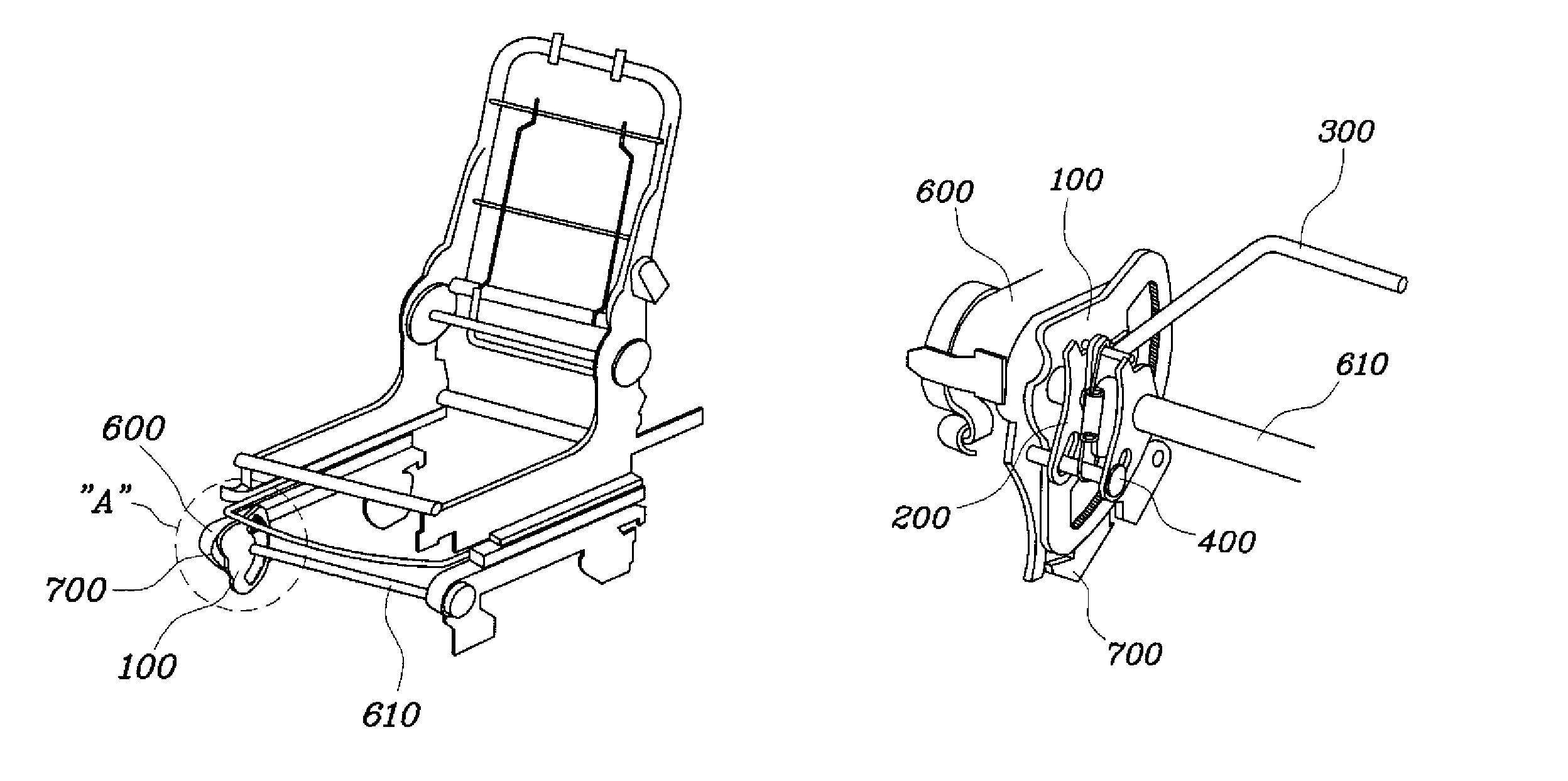 Apparatus for locking double-folding seat for vehicles