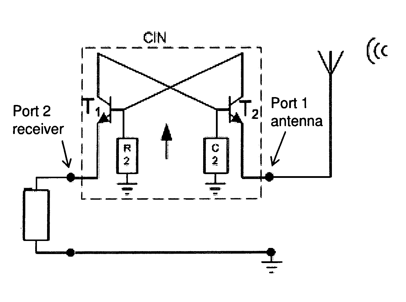 Antenna system comprising an electrically small antenna for reception of UHF band channel signals