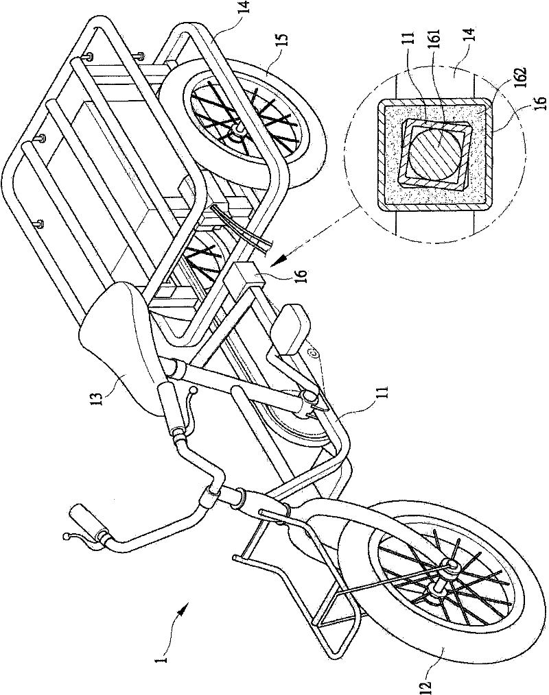 Parking structure for electric tricycle