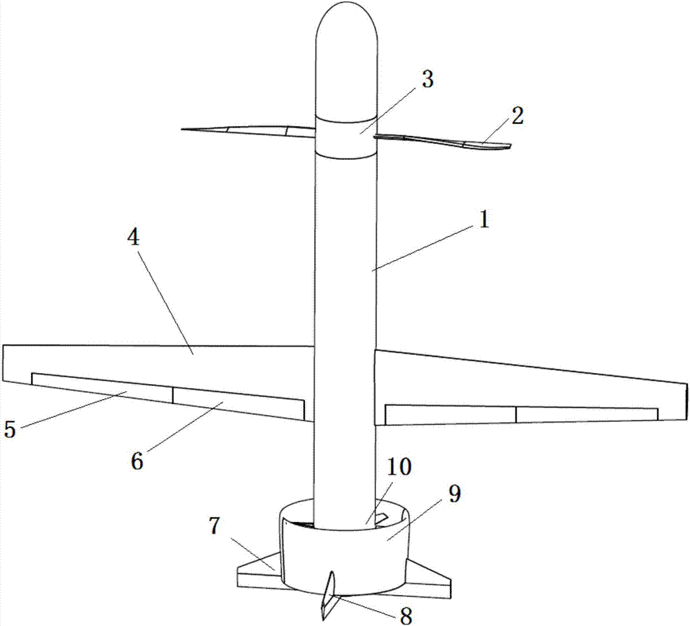 Hybrid power tail sitting type vertical takeoff and landing long-endurance unmanned aerial vehicle and flight control method thereof