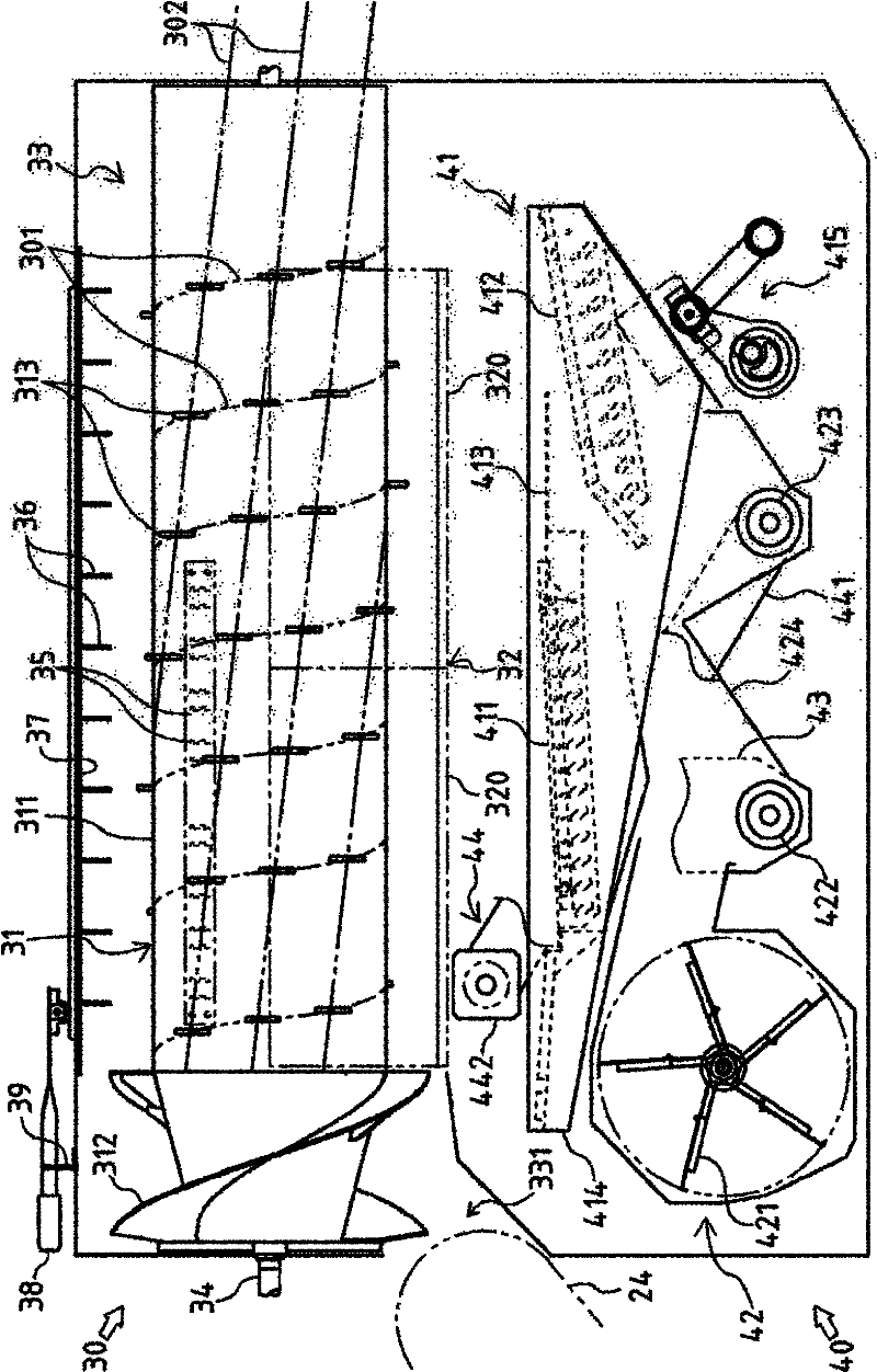 Threshing section for combine