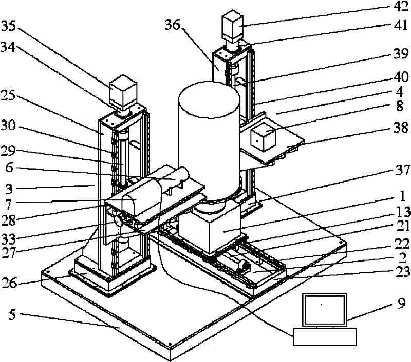Mechanical device used for scanning measurement of chromatographic Gamma