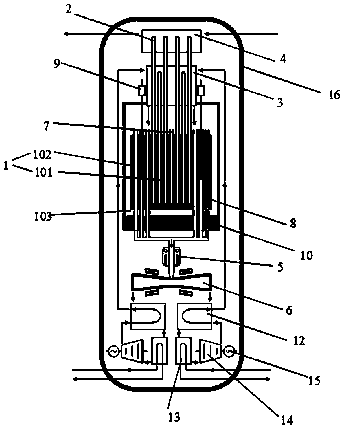 Double-layer cooling reactor core power generation system