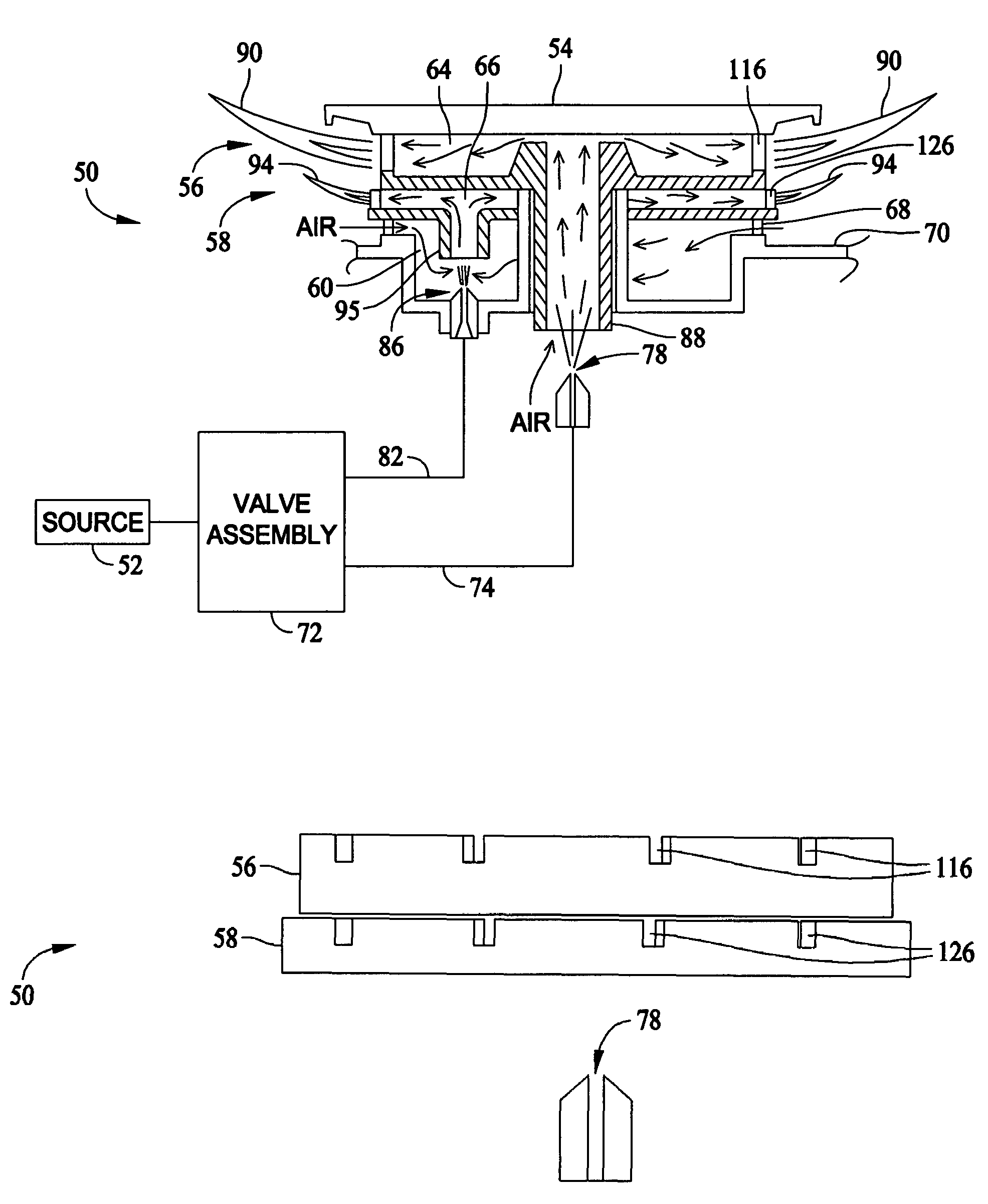 Dual stacked gas burner and a venturi for improving burner operation