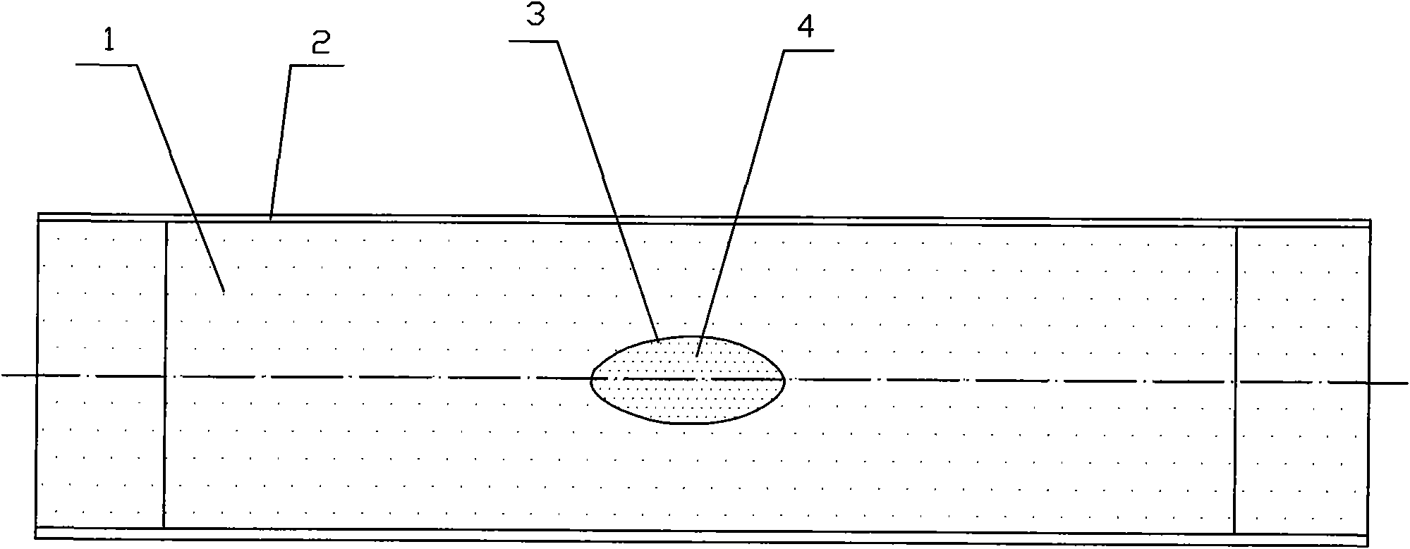 Central buried olive-shaped interception nozzle rod