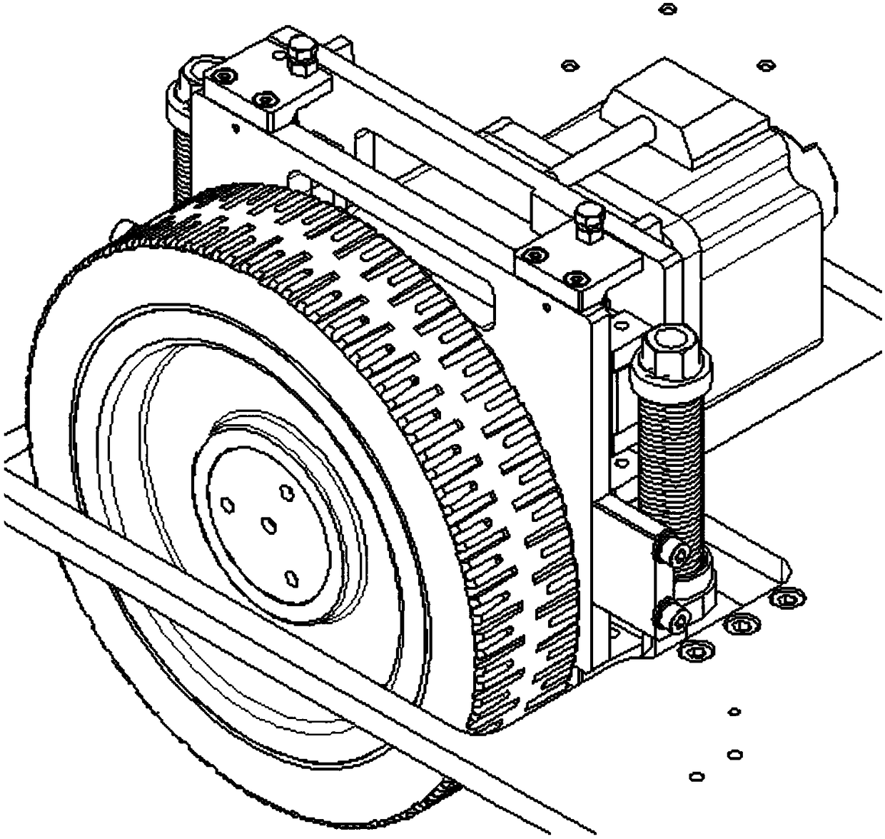 Driving wheel suspension damping mechanism for AGV, chassis and AGV