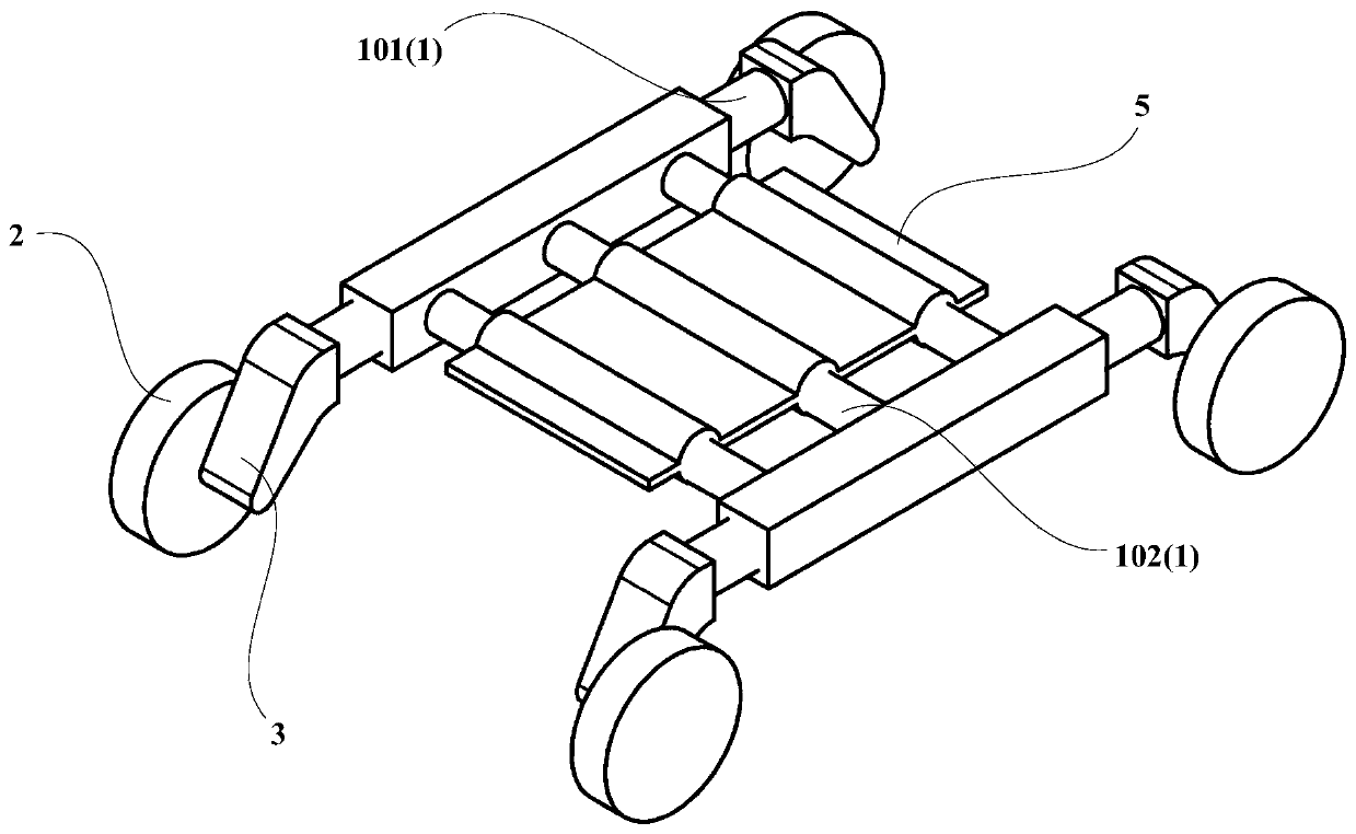 Vehicle chassis adjustable in size and vehicle