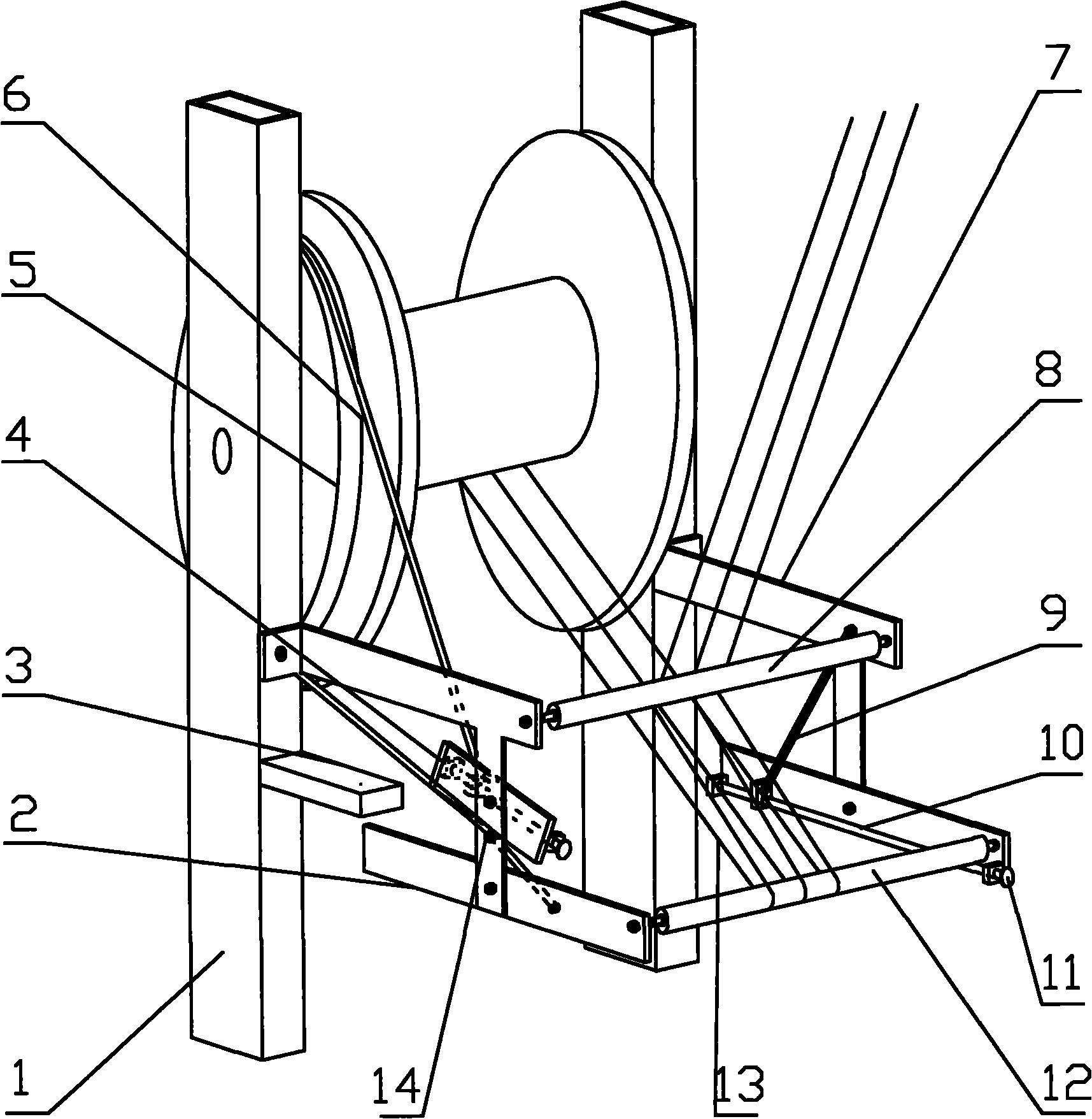 Device for controlling tension dynamic balance of warp thread of loom