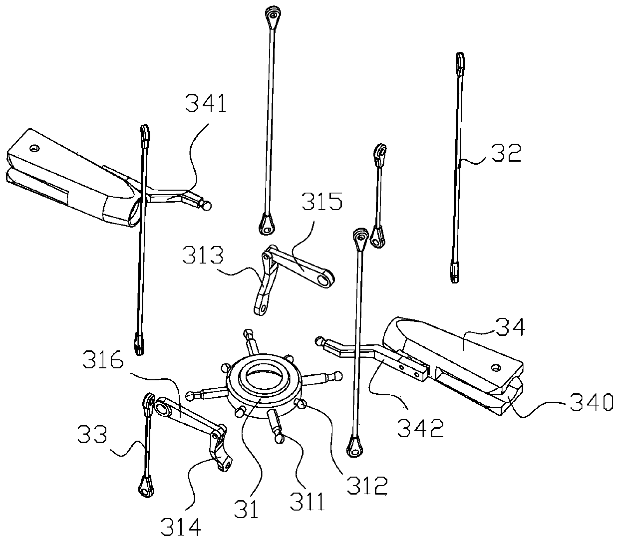Propeller driving mechanism for unmanned aerial vehicle toy