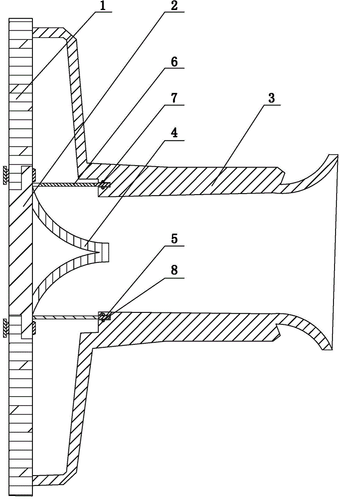 Improved ore discharging device of grid type ball mill