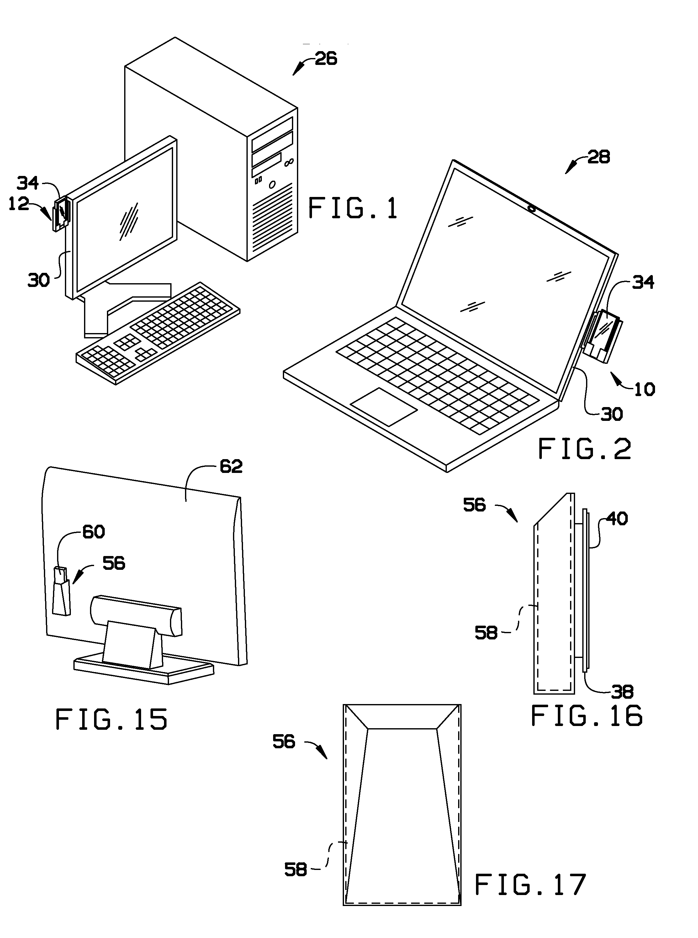 System for attaching accessories to a monitor