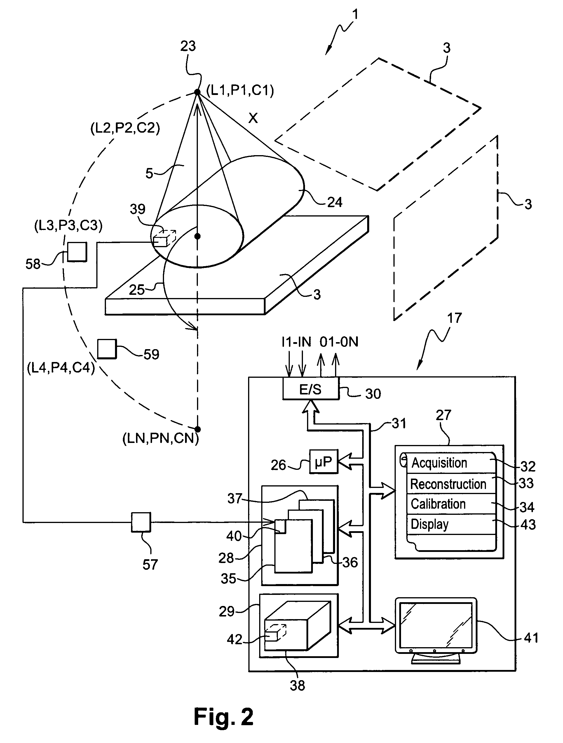 Method for acquisition geometry of an imaging system