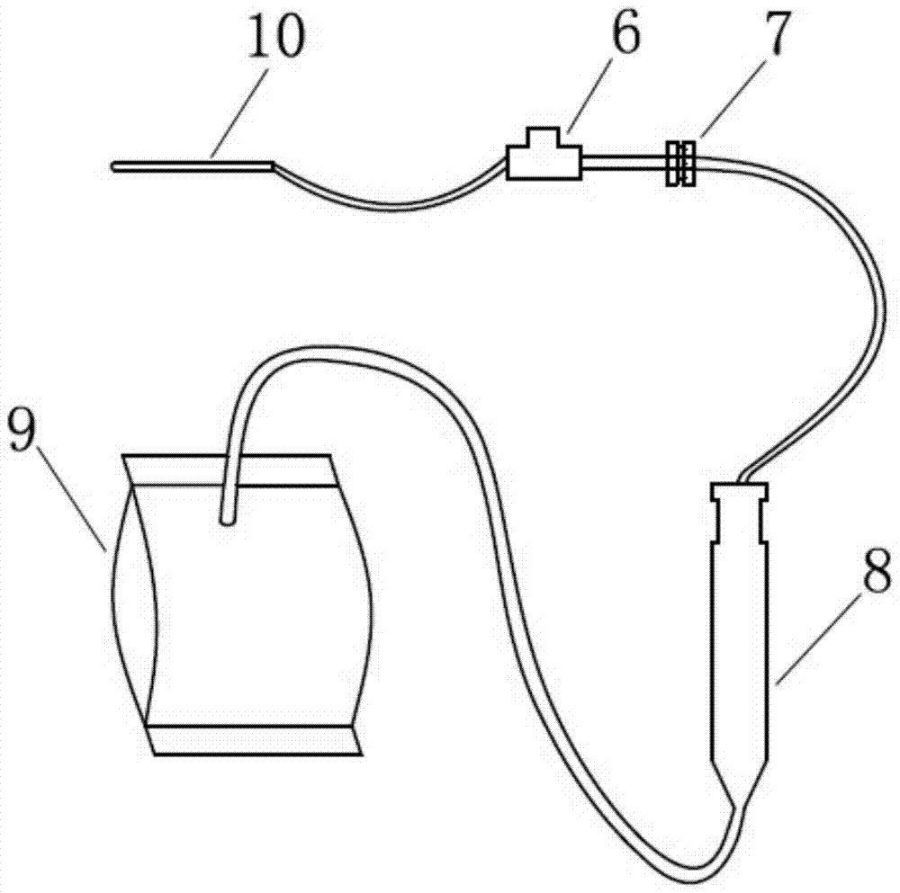 Lumbosacral puncture and drainage device with controllable flow of air bag