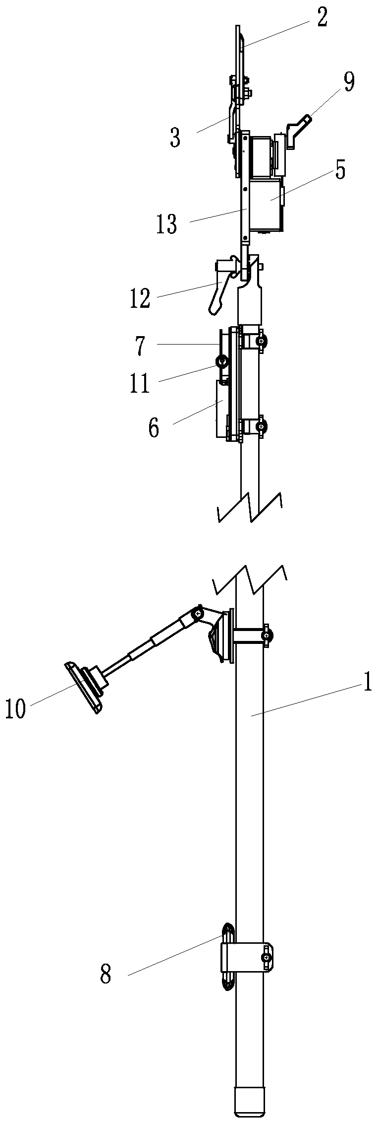 Device for automatically shearing diversion connecting part of transformer substation