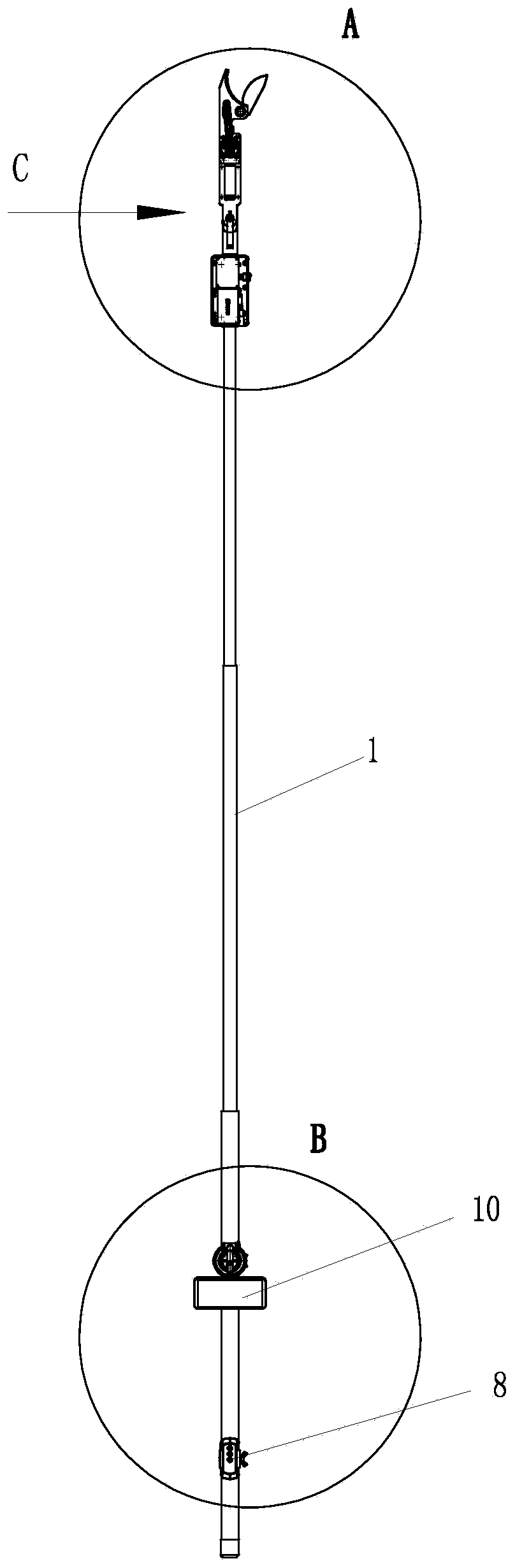 Device for automatically shearing diversion connecting part of transformer substation