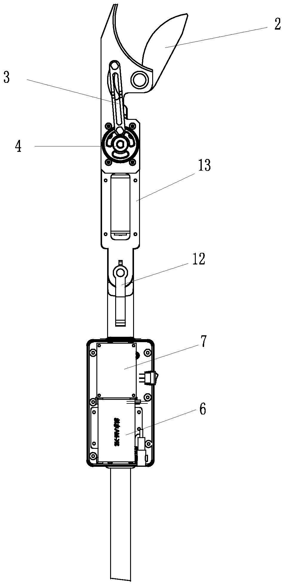 Device for automatically shearing diversion connecting part of transformer substation