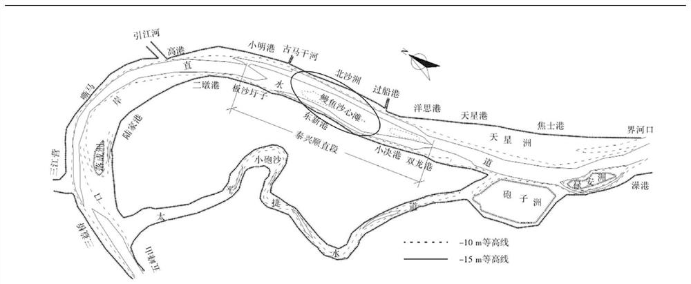 Prediction method for riprap falling distance of radial tidal current river reach