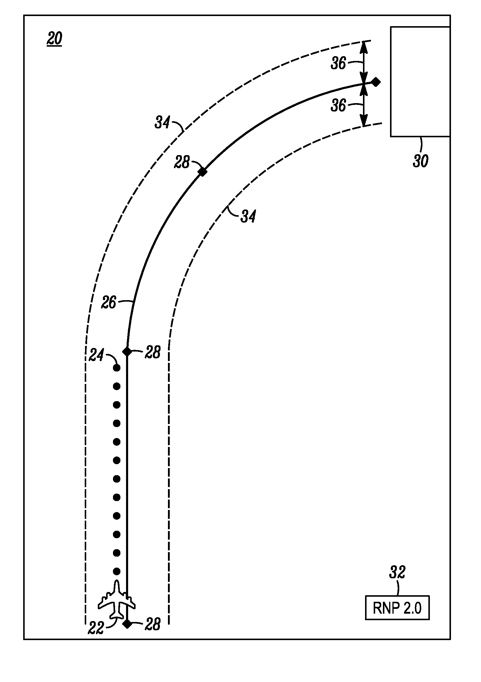 System and method for displaying required navigational performance corridor on aircraft map display