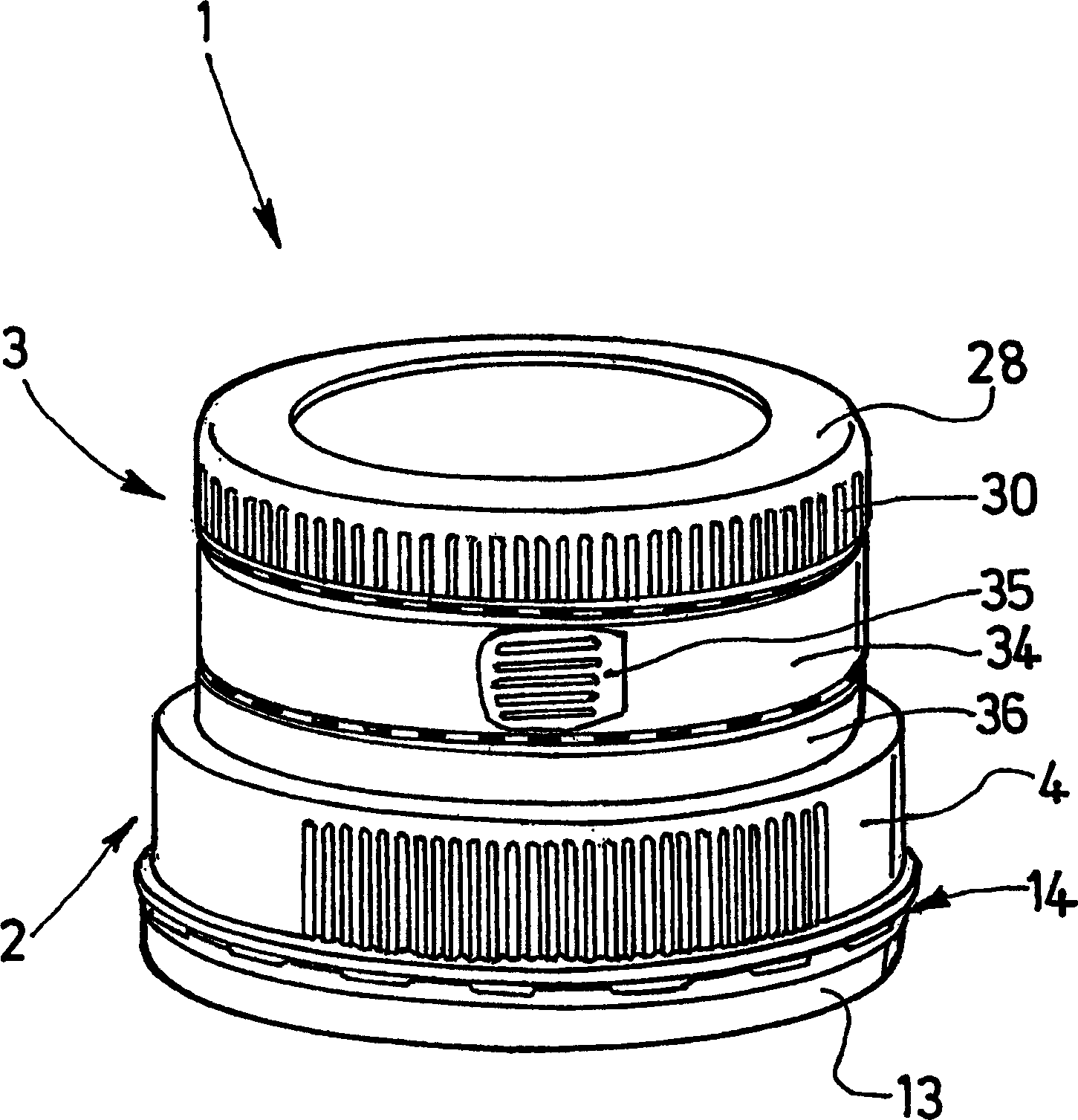 Device for closing a container and removing a fluid product