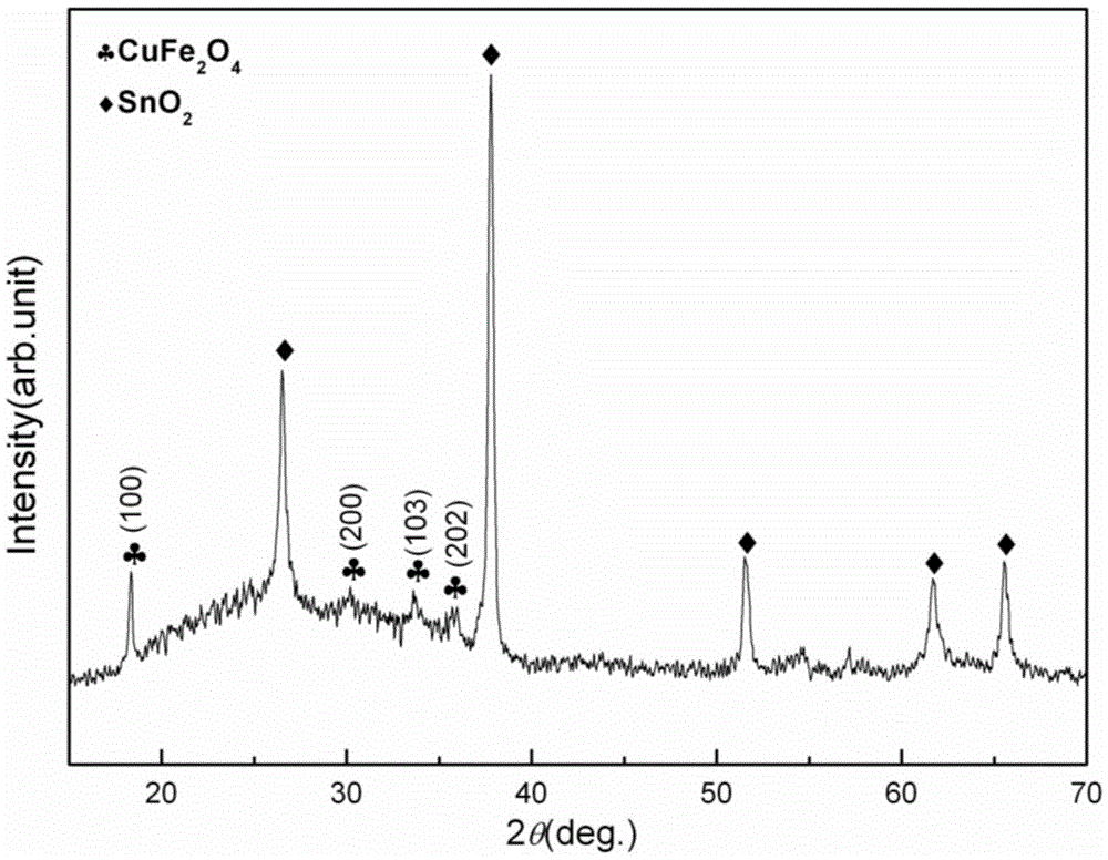 Spinel-type tetragonal phase CuFe2O4 ferromagnetic film and preparation method thereof