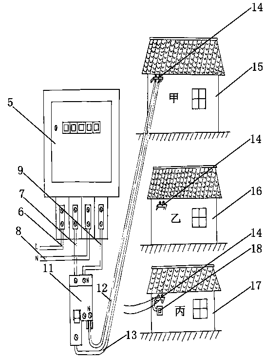 Low-voltage electric energy meter anti-error-installation meter position recognizing instrument with anti-electricity-stealing function and method thereof