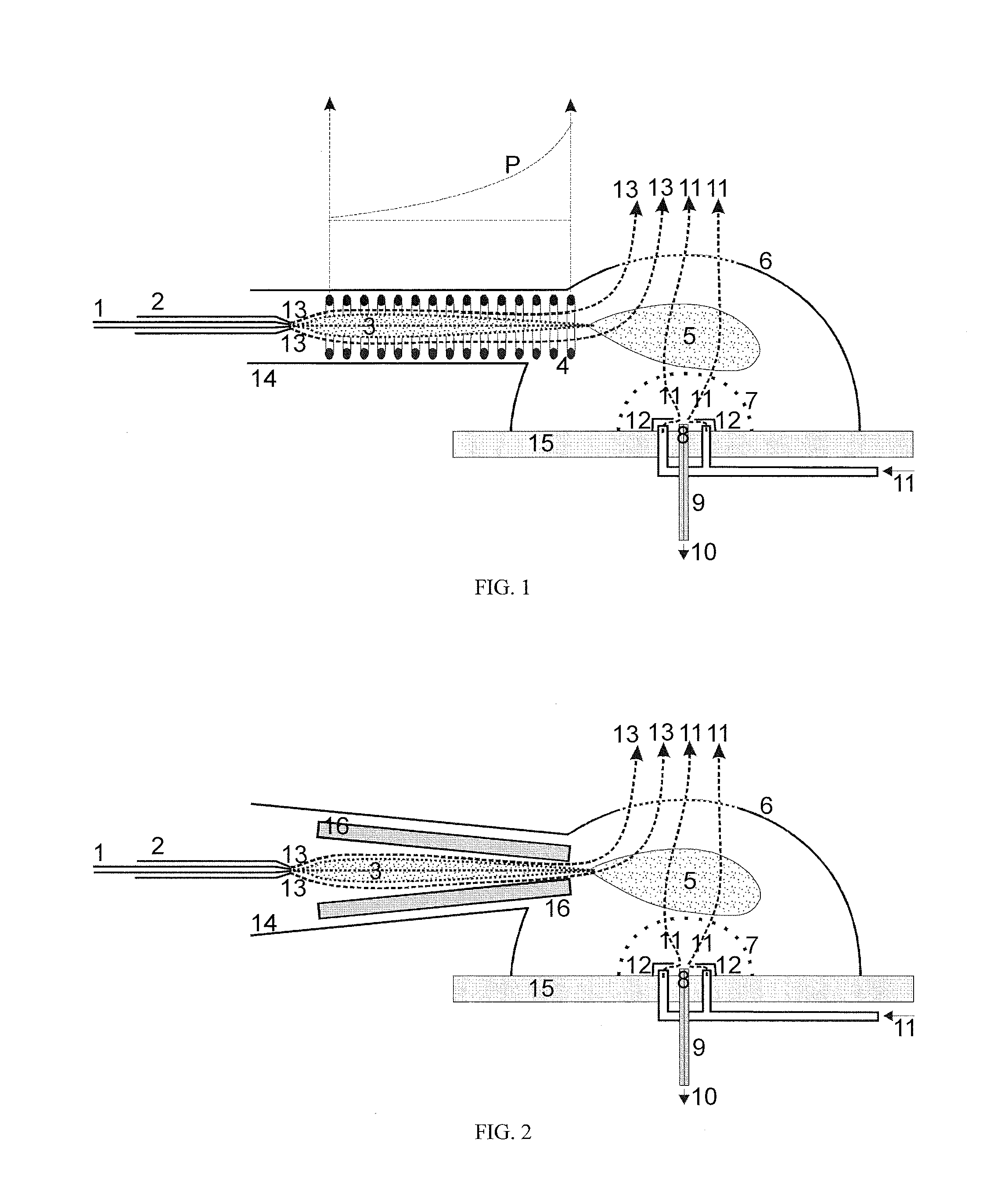 Guiding charged droplets and ions in an electrospray ion source