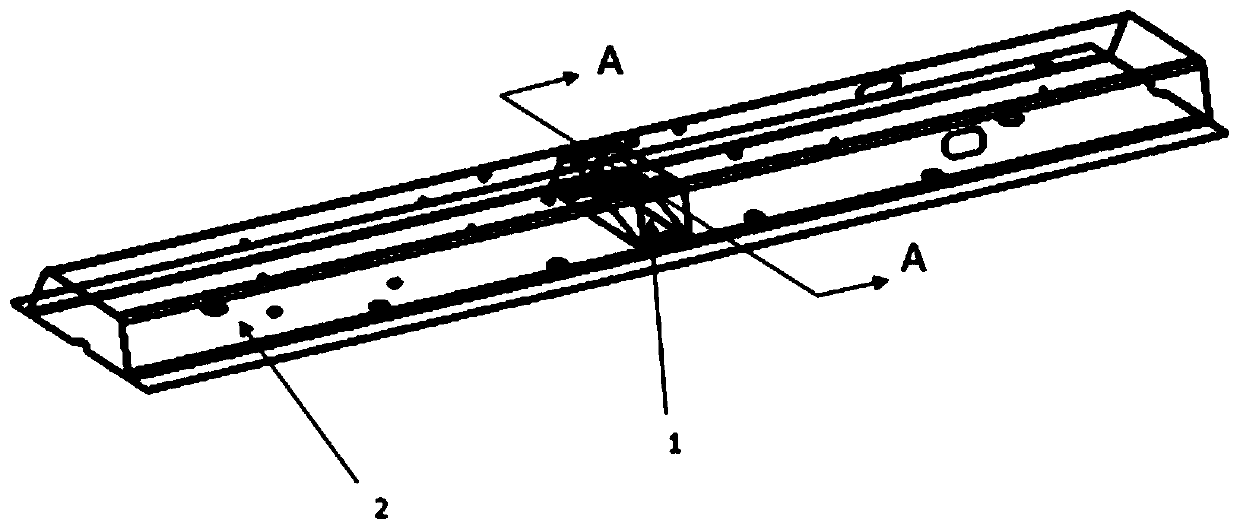 Improved section bar internal local reinforcing structure for automobile body structure