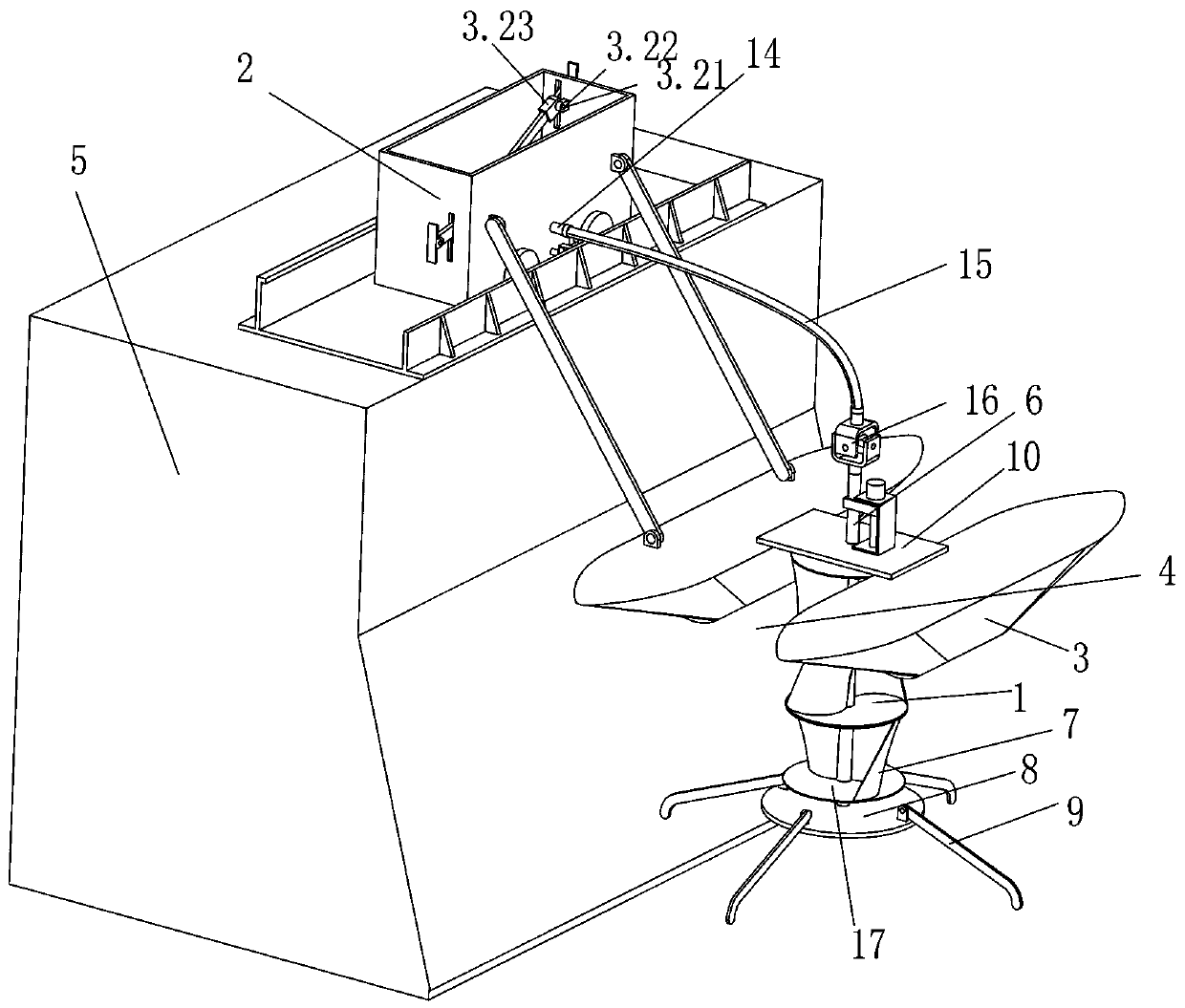 Dredging device for harbor basin and based on tidal current energy driving