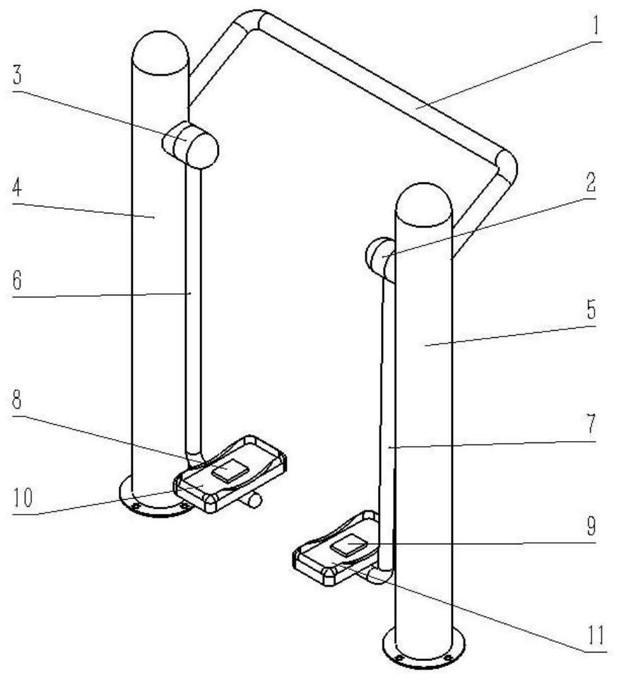 Spacewalk machine with damping rotating shaft