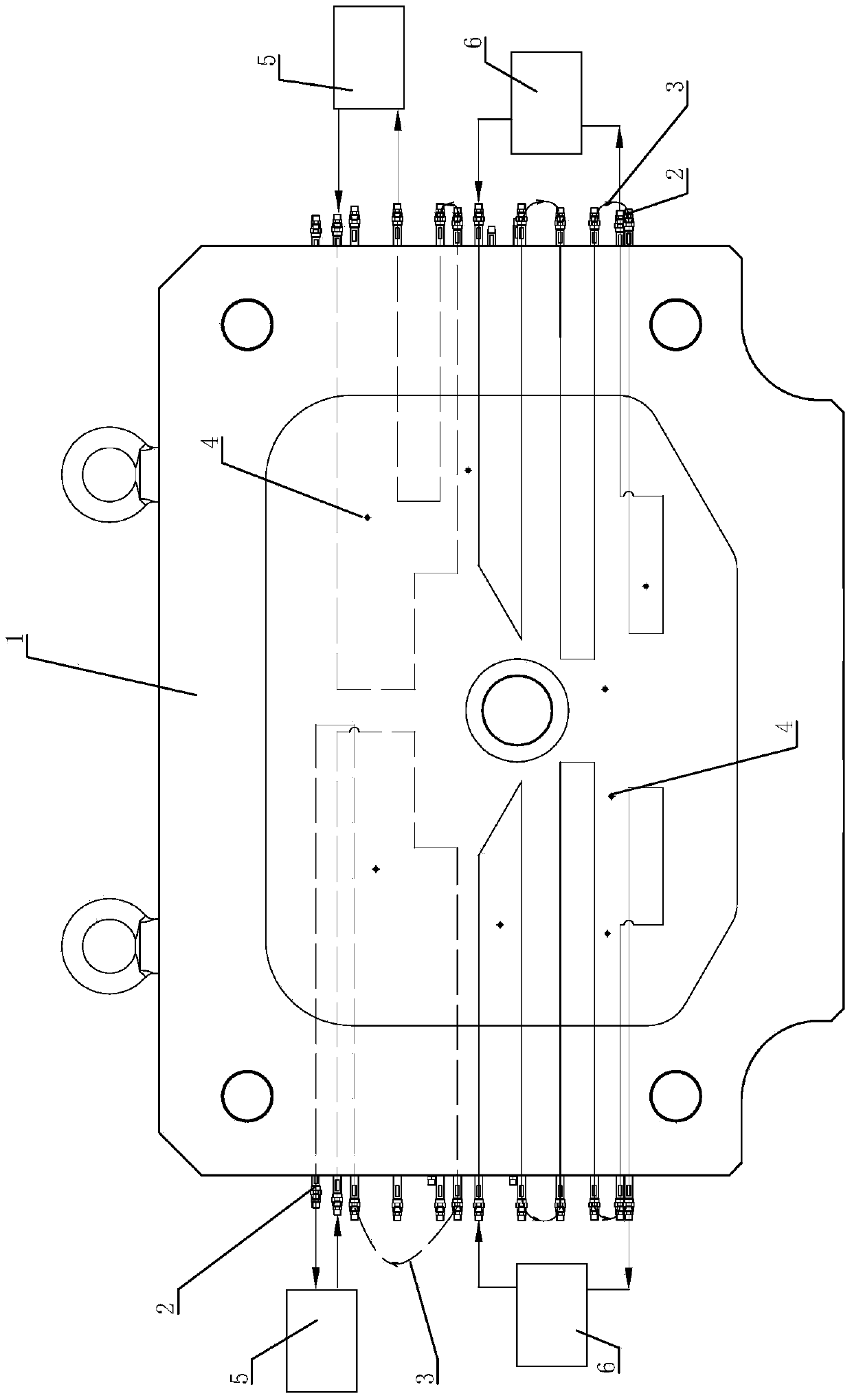 Temperature control method for magnesium alloy pressure casing die