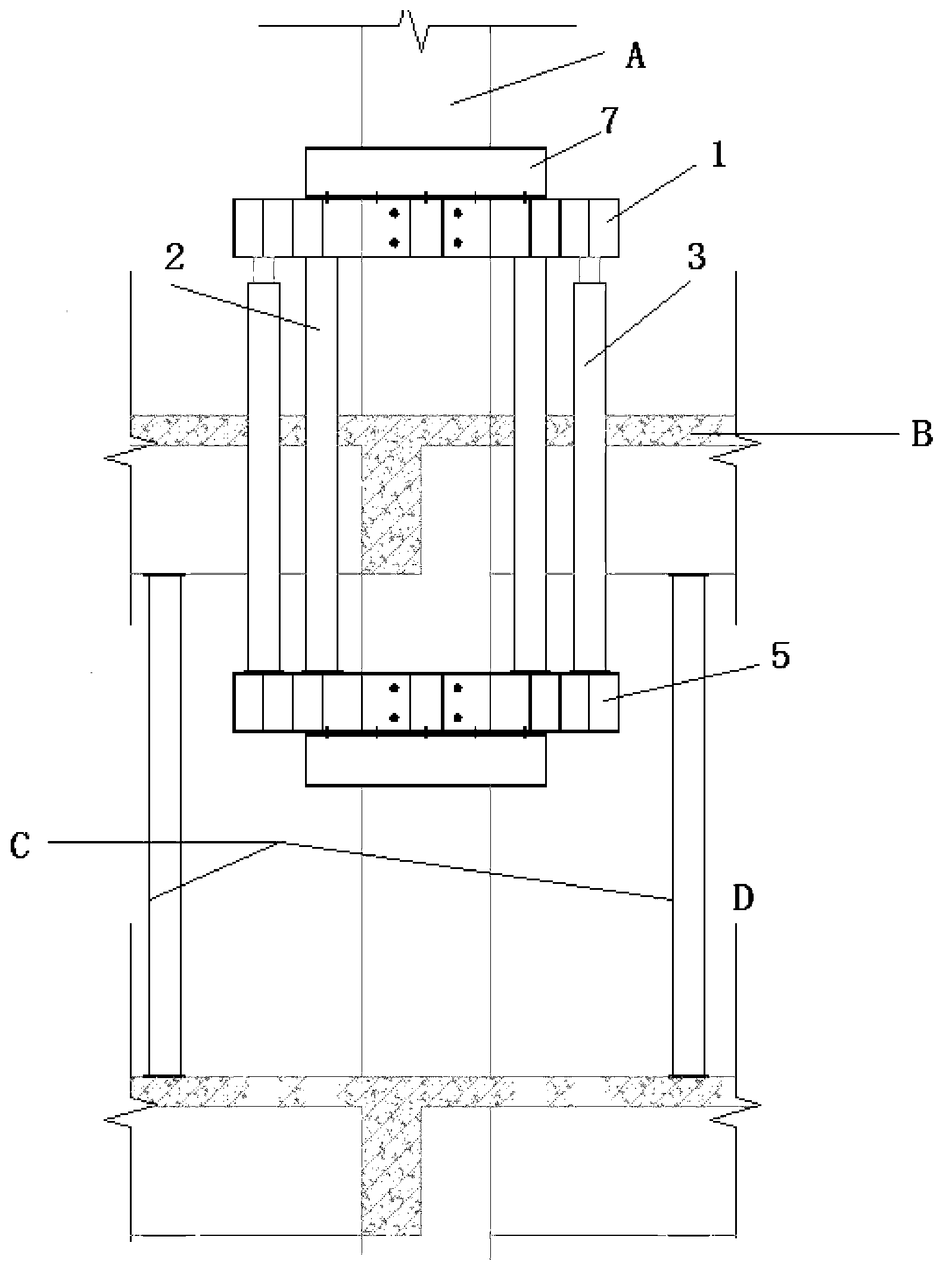 Steel tray supporting force transferring system